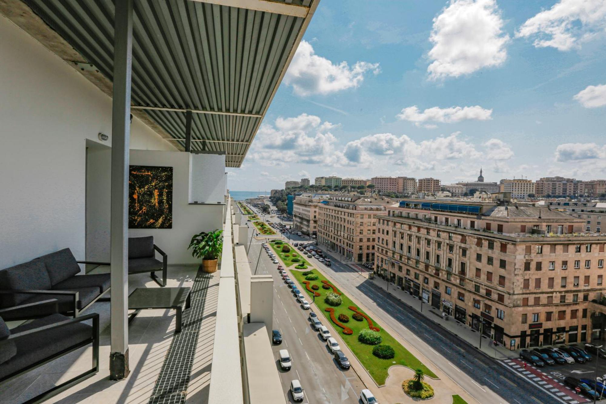 Apartament Attico Luxury Con Parcheggio E Terrazza Vista Mozzafiato Genua Pokój zdjęcie