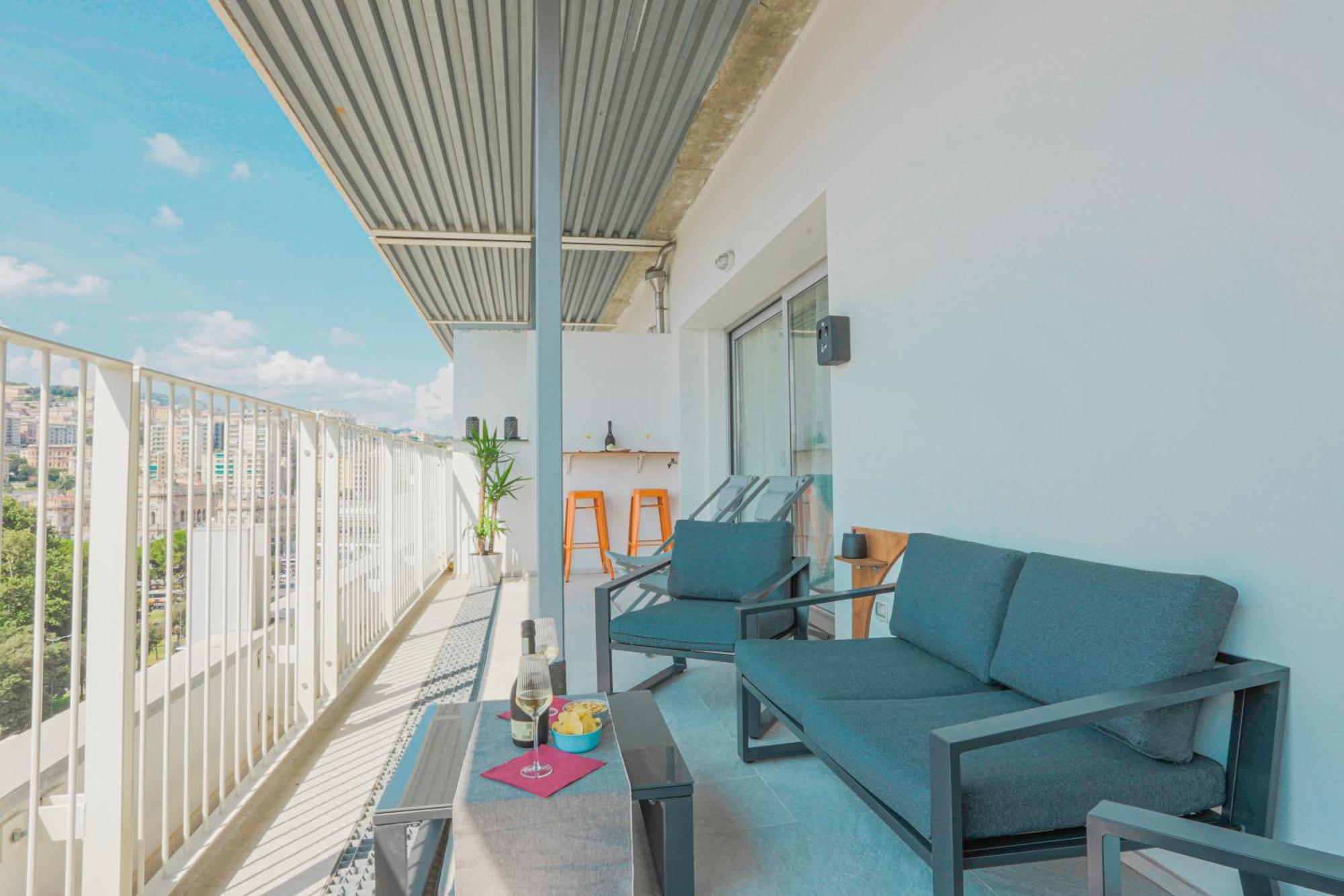 Apartament Attico Luxury Con Parcheggio E Terrazza Vista Mozzafiato Genua Pokój zdjęcie